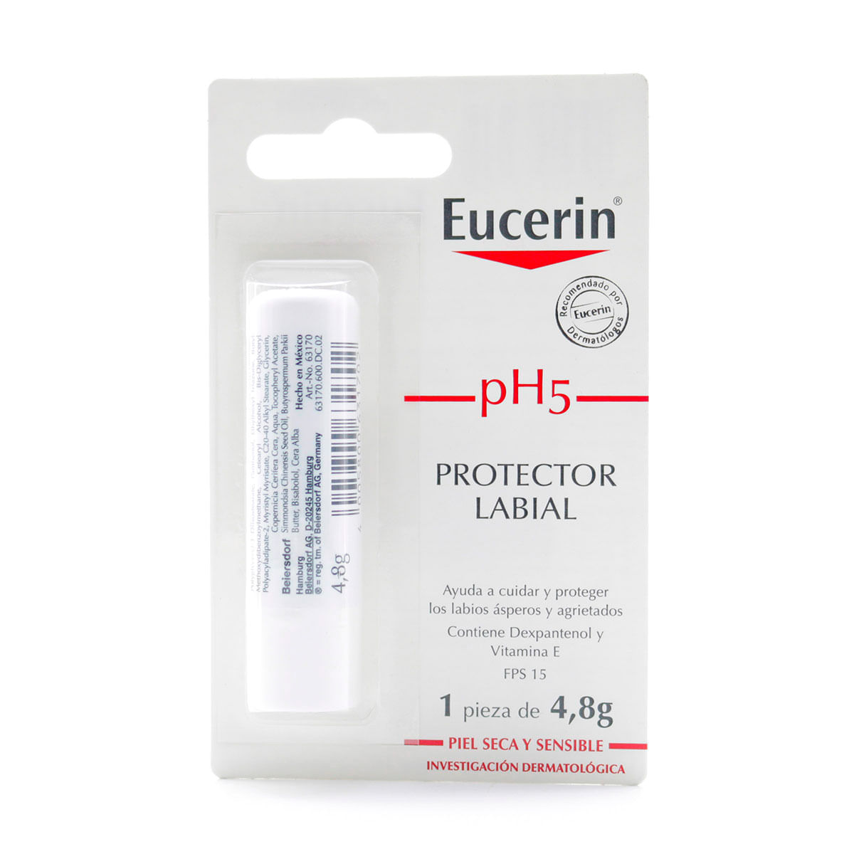Protector Labial Eucerin Ph5 Fps 15 Blister X 4.8 G.