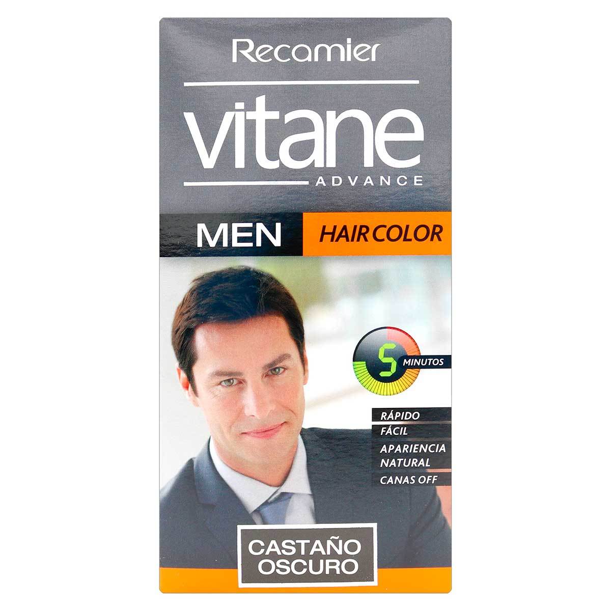 Tinte Capilar Vitane Advance Men Castaño Oscuro Caja X 25 G.