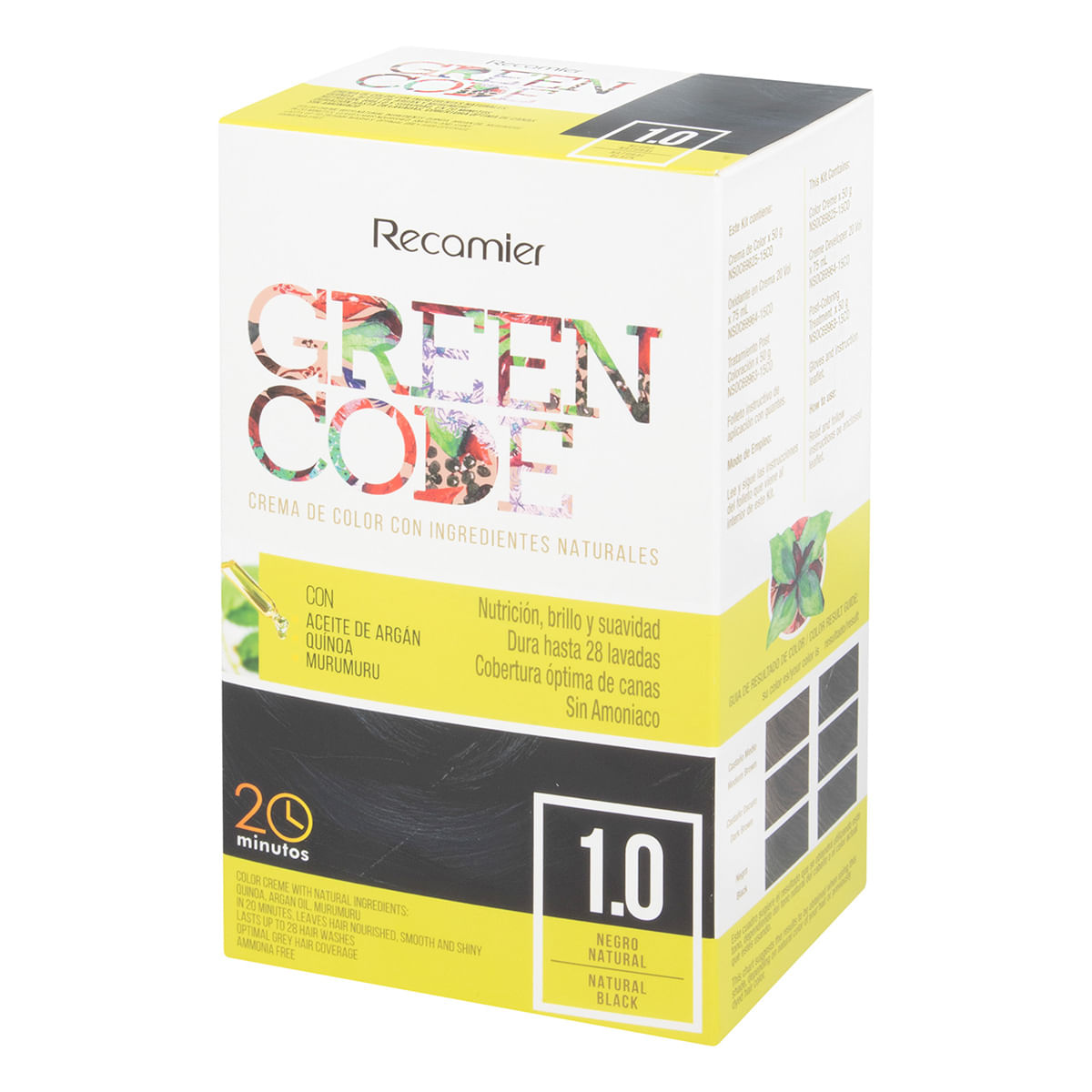 Tinte Permanente Green Code Kit 1.0 Negro Natural x Caja.
