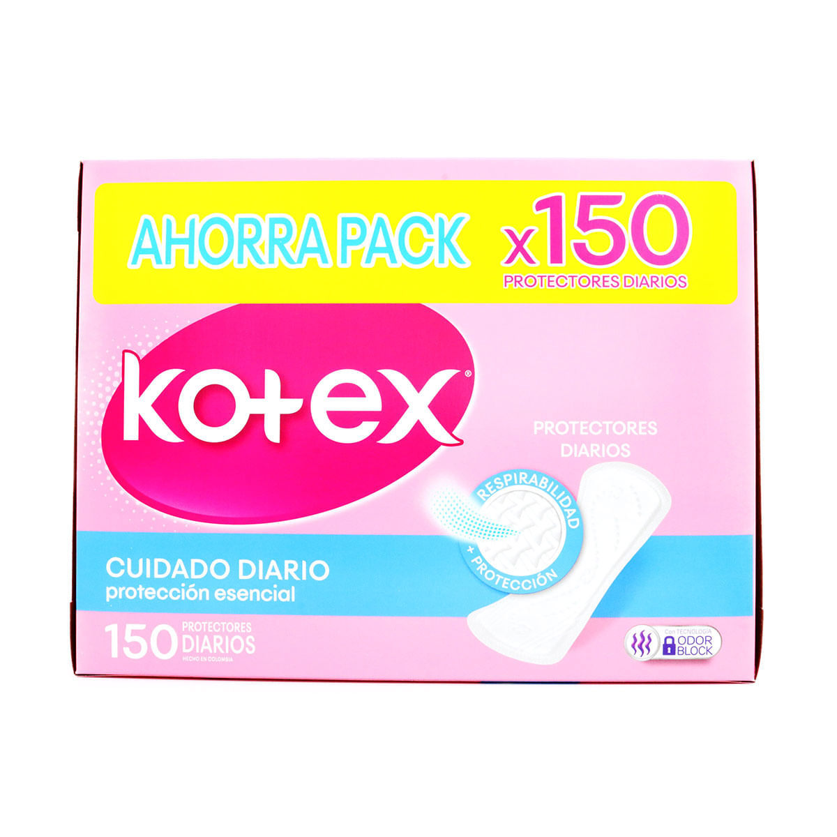 Protectores Diarios Kotex Cuidado Diario Caja X 150 Uds Ahorra Pack.