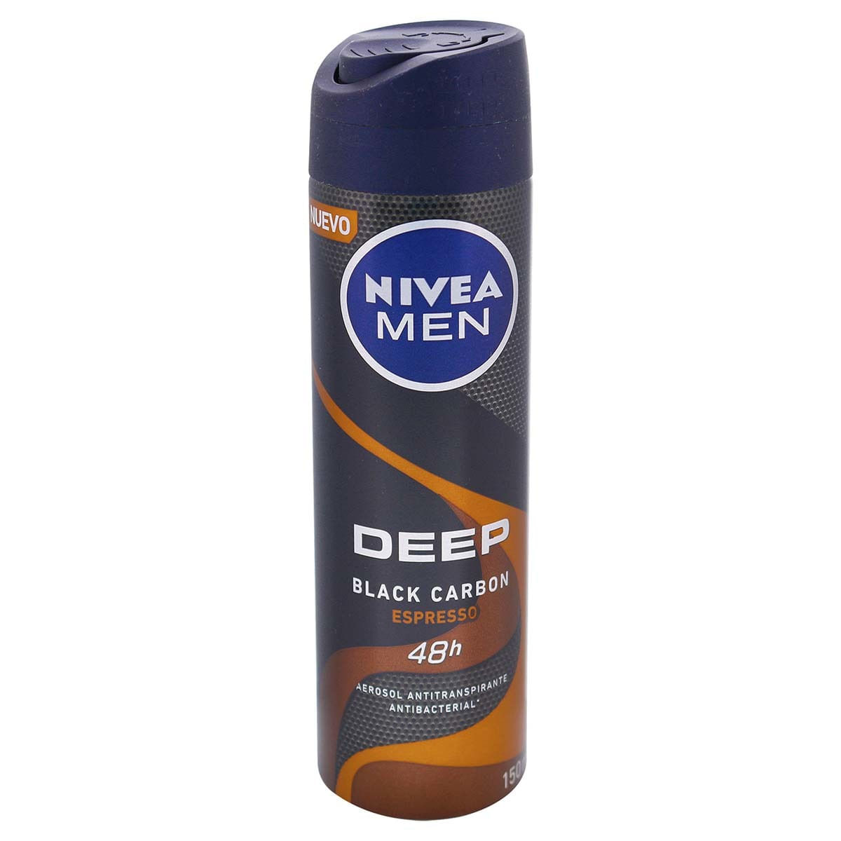 Antitranspirante Nivea Men Deep Black Carbón Espresso Aerosol x 150 mL.