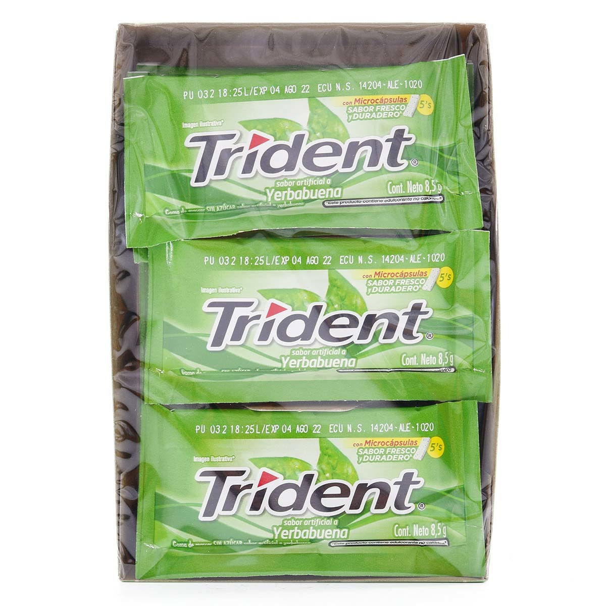 Goma De Mascar Trident Yerbabuena Sin Azúcar Caja X 18 Uds.