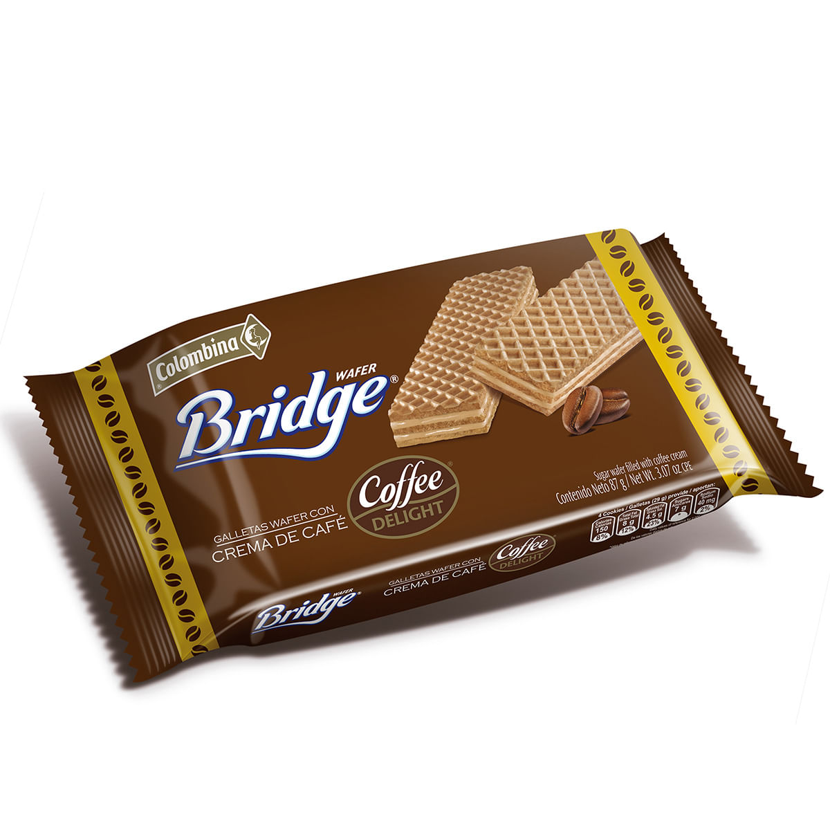 Galletas Wafer Bridge Coffe Delight Paquete x 87 g