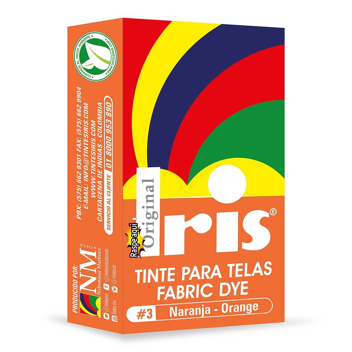 Tinte para Telas Iris N-3 Naranja Caja x 9 g.