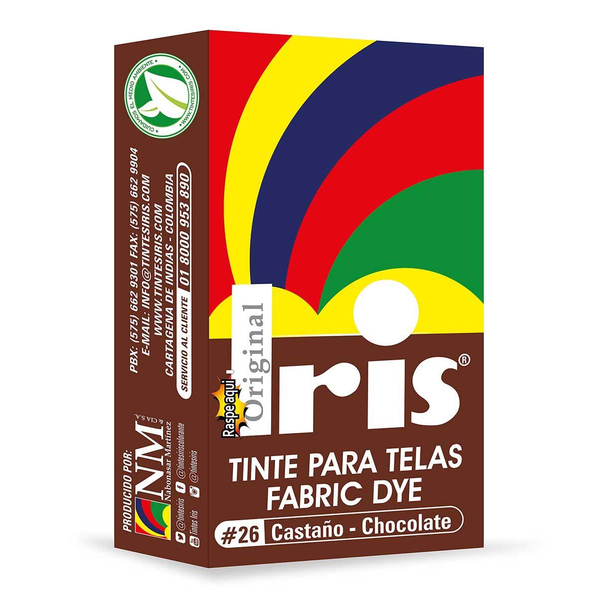 Tinte para Telas Iris N-26 Castaño Caja x 9 g.