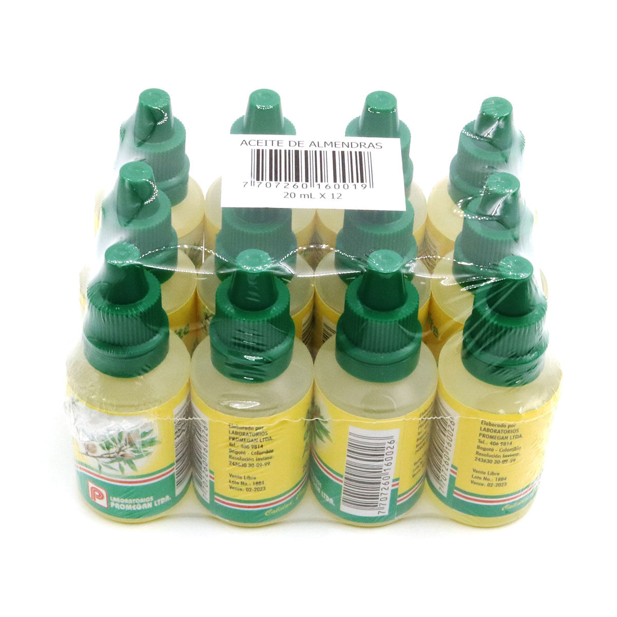 Aceite De Almendras Promegan Frasco X 20 Ml Empaque X 12 Uds.
