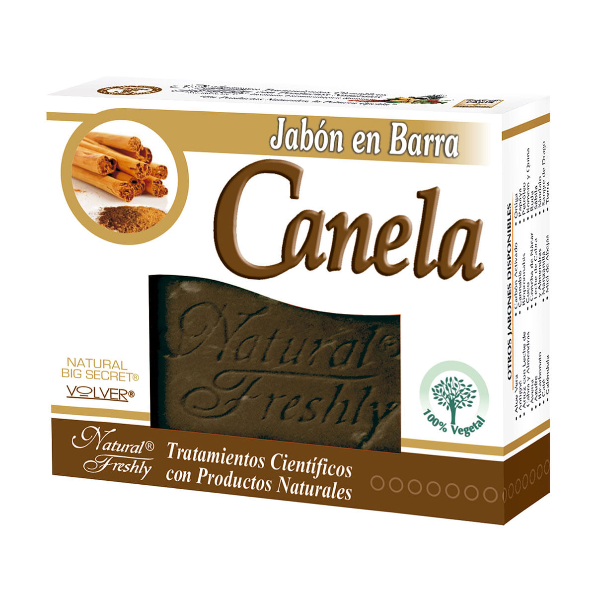 Jabón Natural Freshly Canela Barra X 90 G.