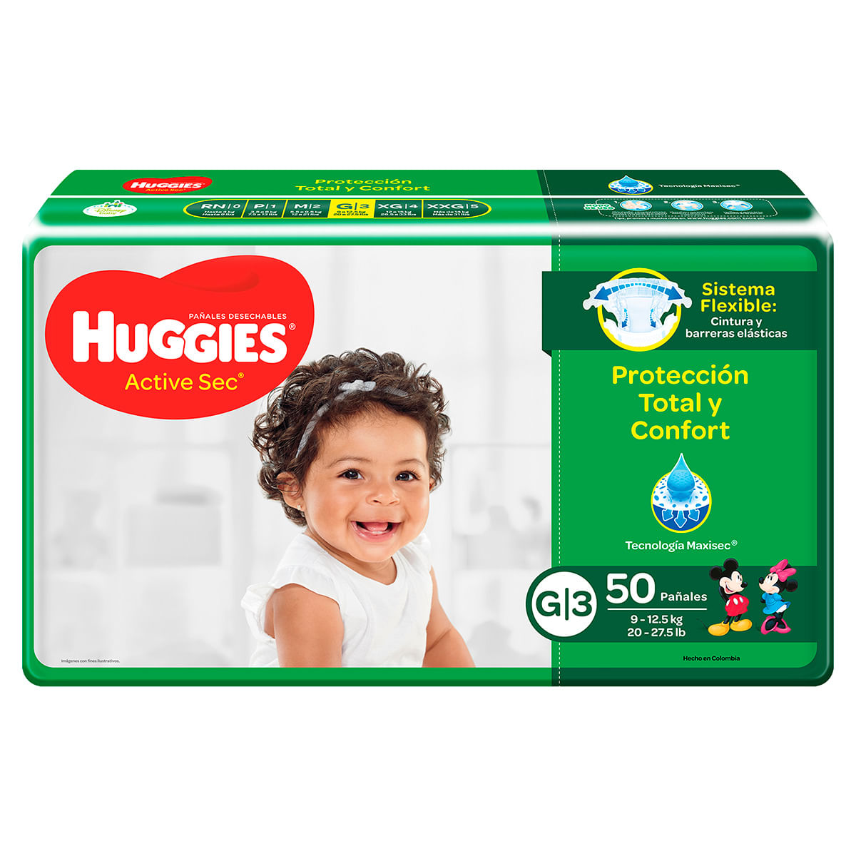 Pañales Huggies Active Sec Etapa 3/G Paquete X 50 Uds.