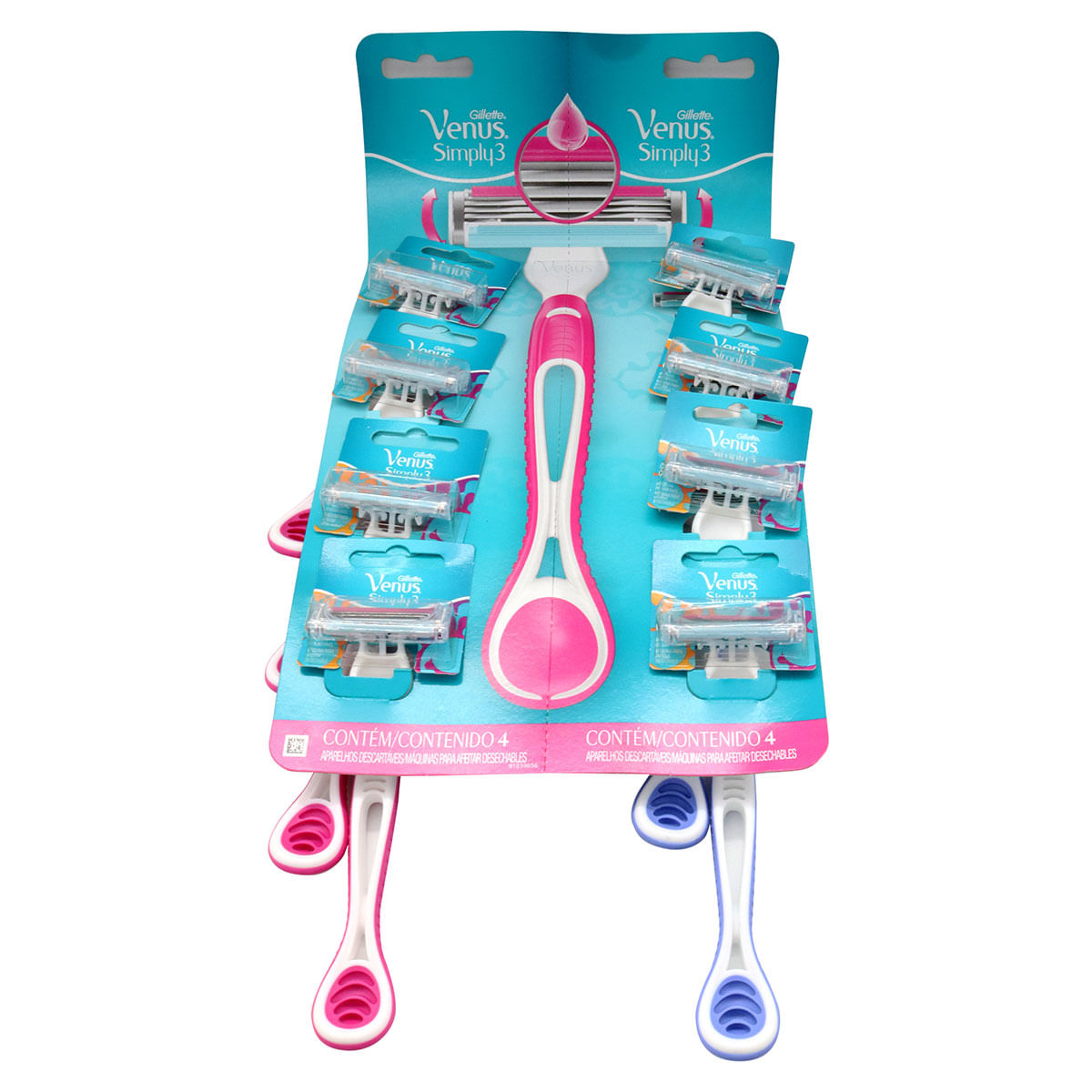 Máquina Para Afeitar Gillette Venus Simply 3 Hojas Blister X 8 Uds.