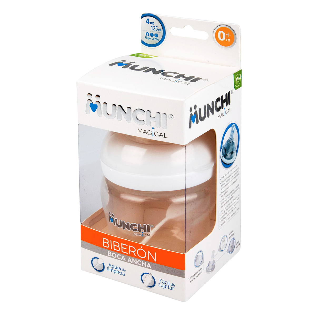 Biberón Munchi Magical Boca Ancha 4 Oz Caja x 1 Ud.