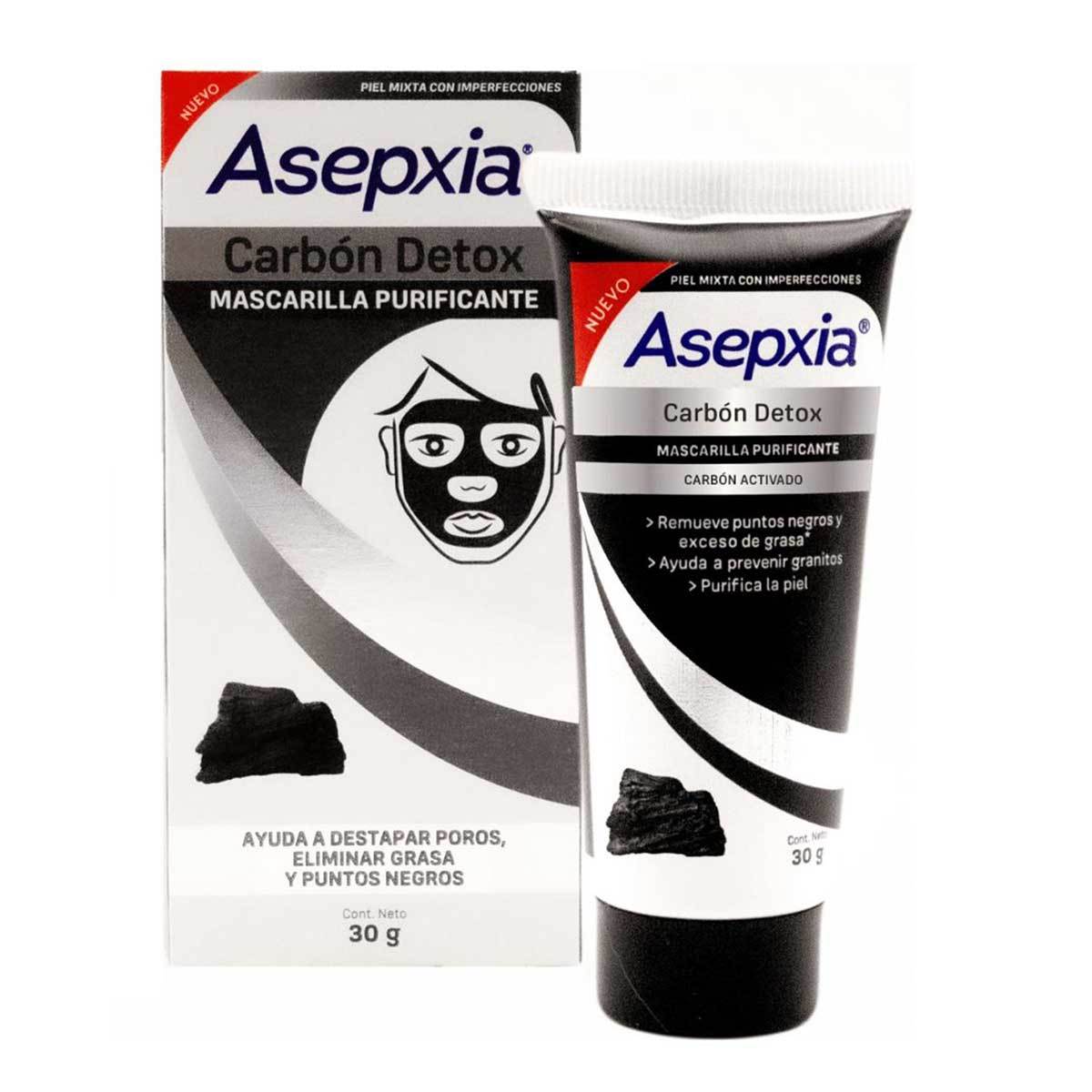 Mascarilla Facial Asepxia Carbón Detox Tubo x 30 g