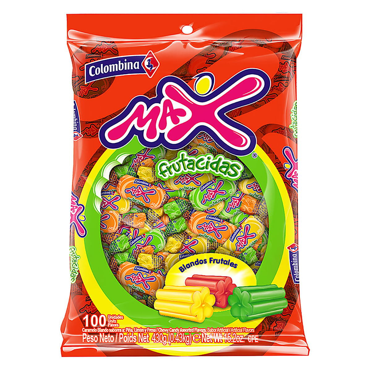 Caramelo Blando Max Frutacidas Paquete X 430 G X 100 Uds.