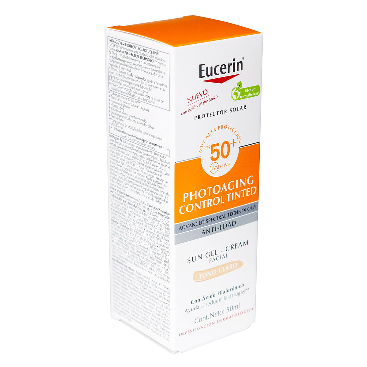 Protector Solar Photoaging Control Tinted Tono Claro Eucerin Frasco x 50 mL.