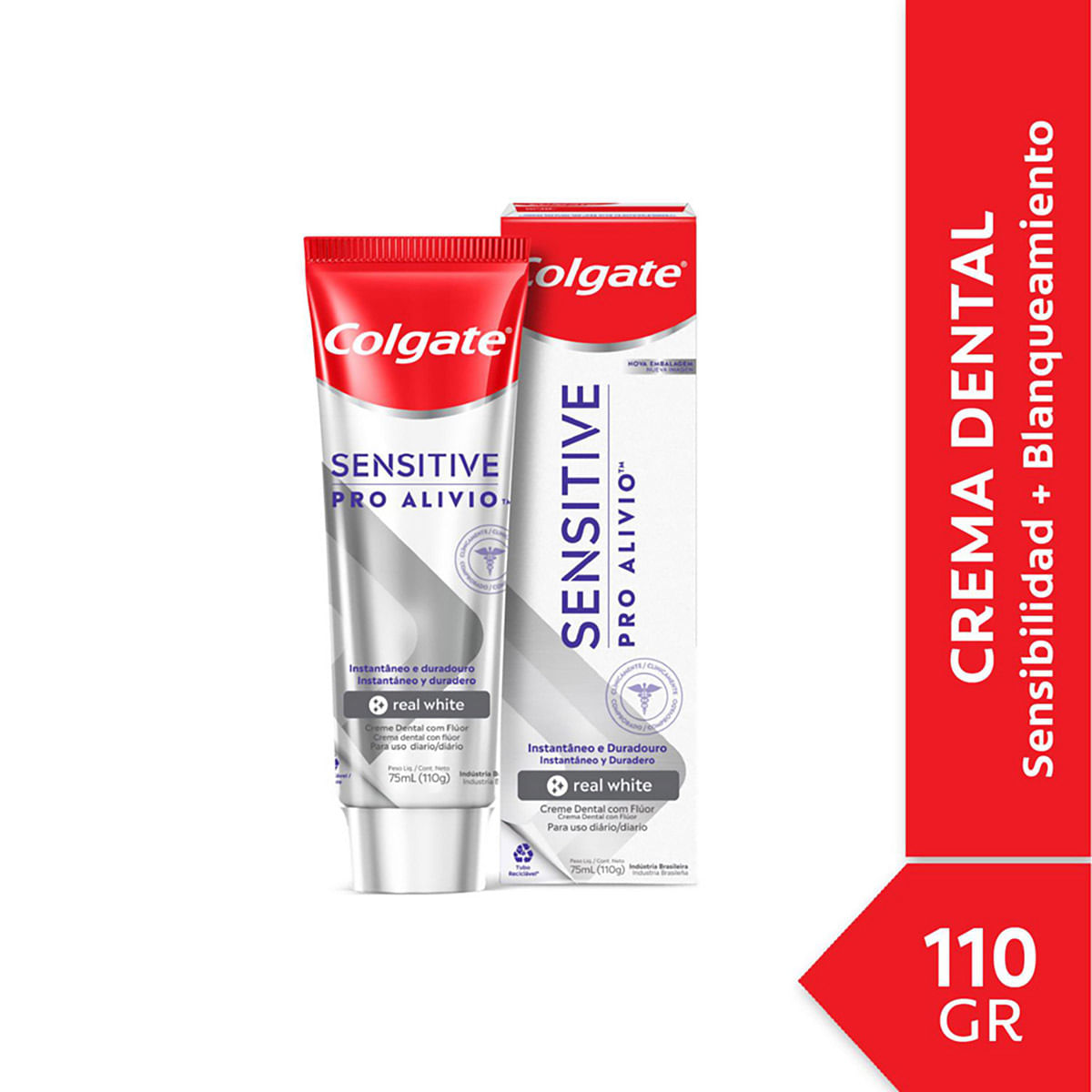Crema Colgate Sensitive Pro-Alivio Real White Caja x 110 g.