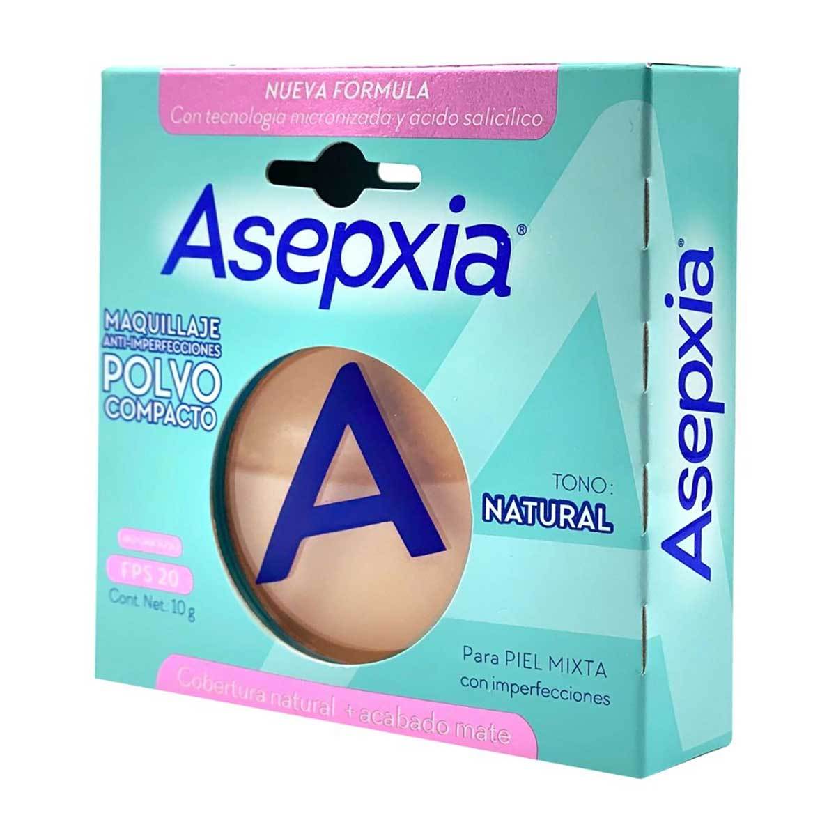 Polvo Compacto Asepxia BB Natural Mate FPS 15 Frasco x 10 g.