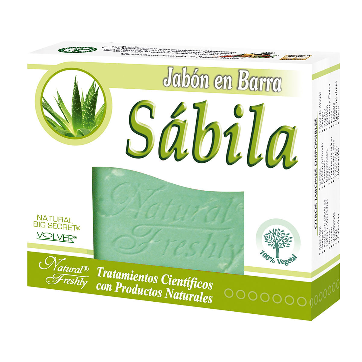 Jabón Natural Freshly Sábila Barra X 90 G.