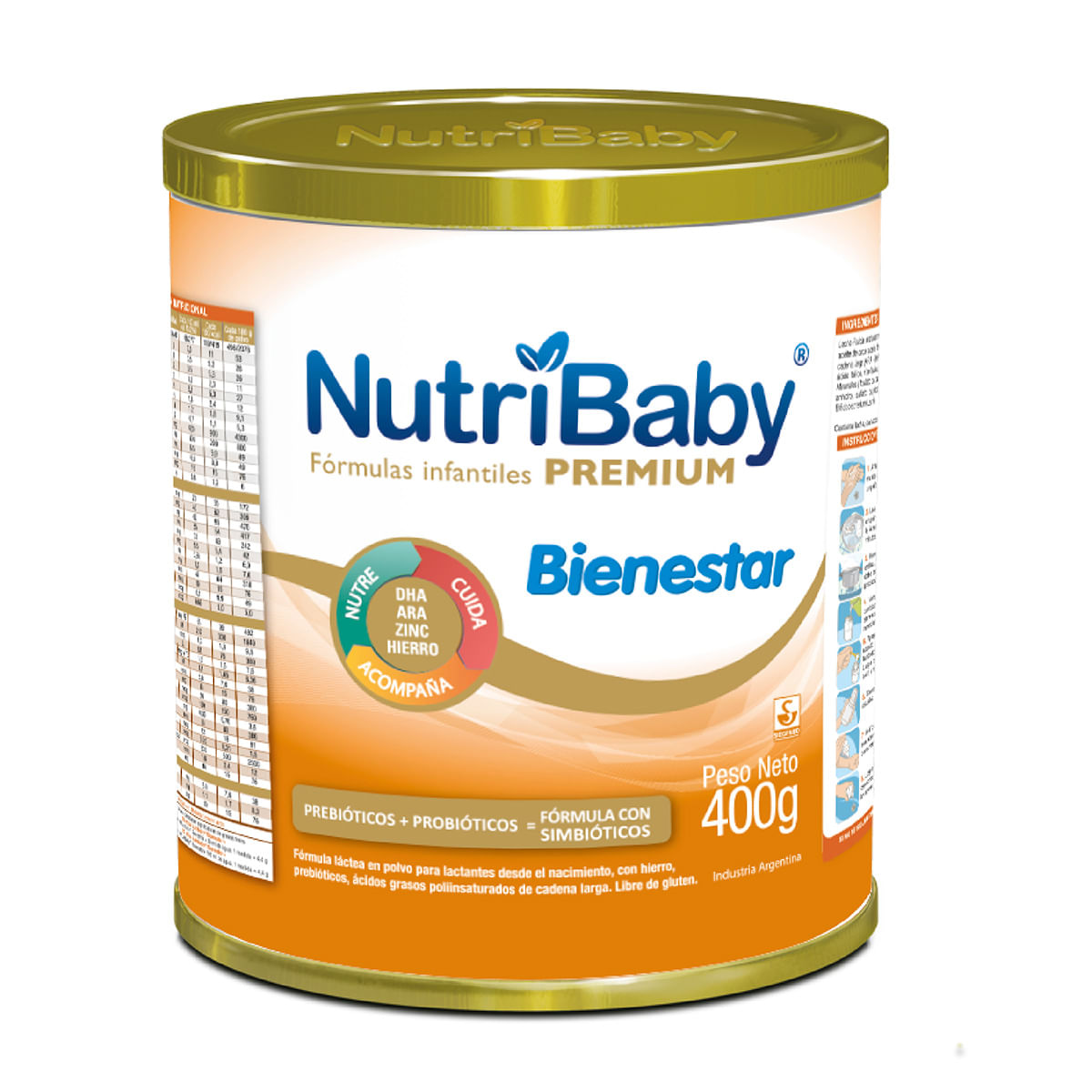 Fórmula Láctea Nutribaby Premium Bienestar Polvo Tarro X 400 G.