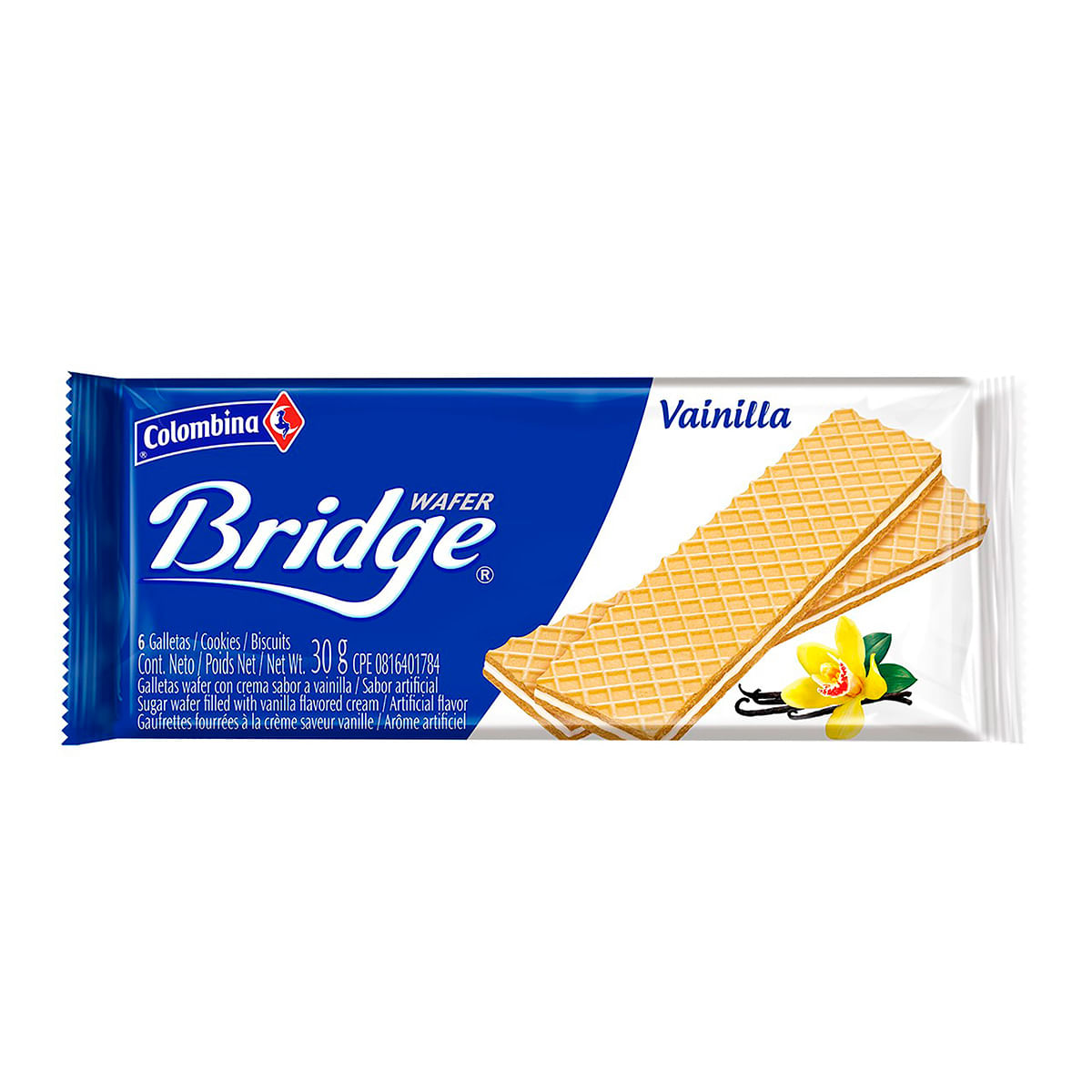 Galletas Wafer Bridge Vainilla Paquete X 300 G X 10 Uds.