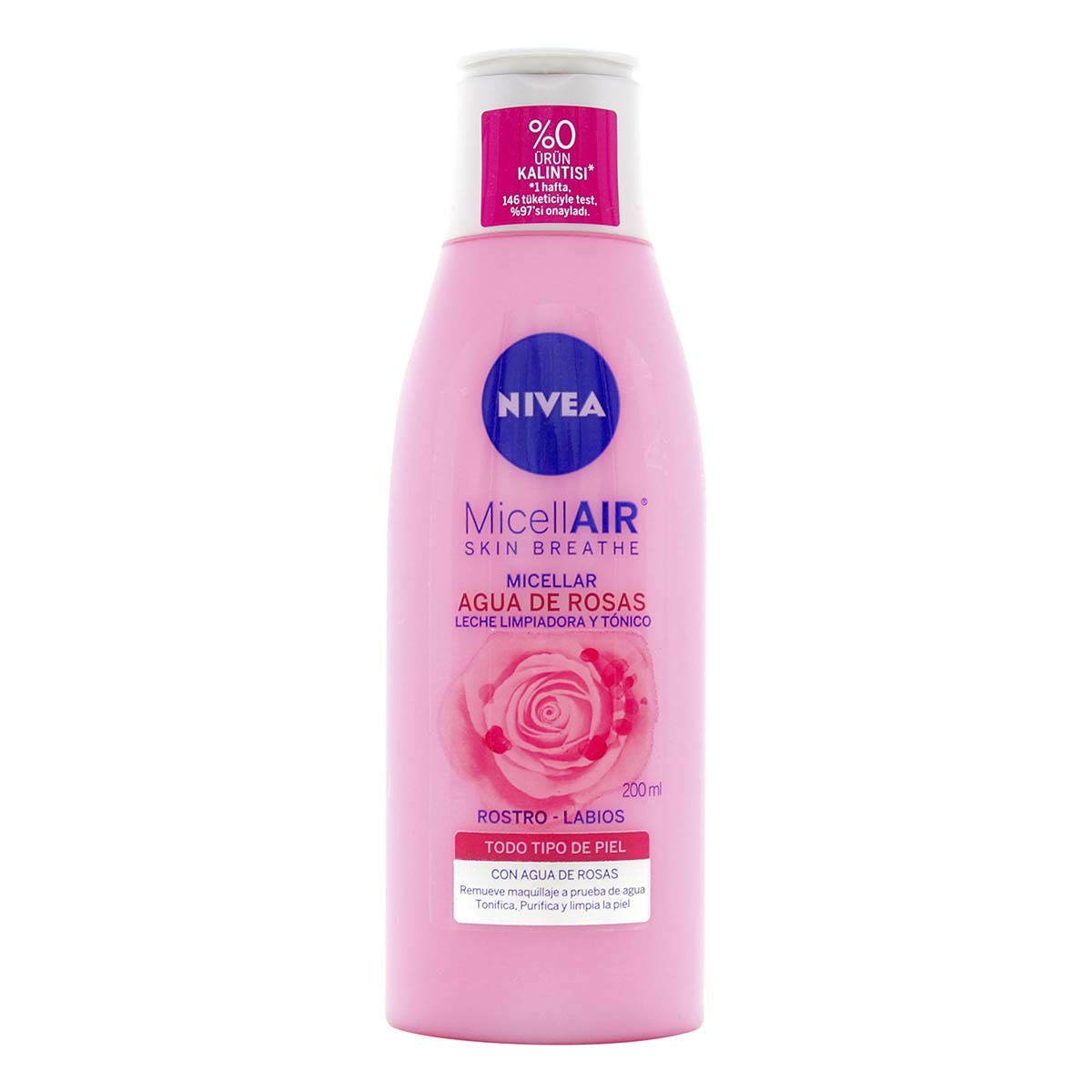 Leche Limpiadora Nivea Micellar Agua de Rosas Todo Tipo de Piel Frasco x 200 mL.