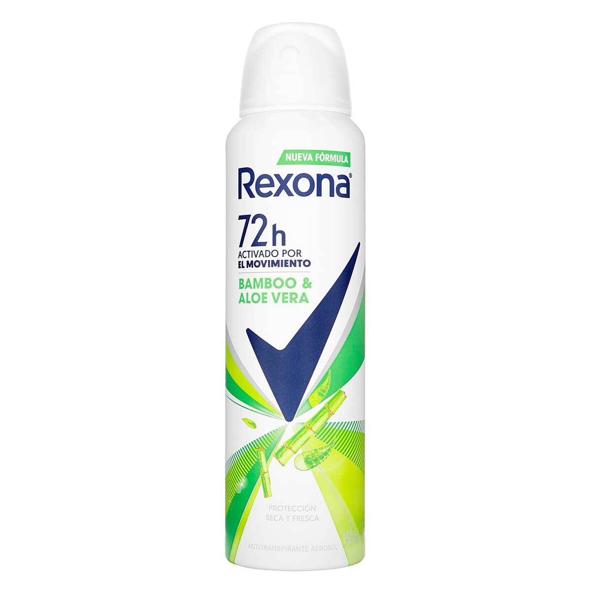 Antitranspirante Rexona Bamboo y Aloe Vera Aerosol x 150 mL .