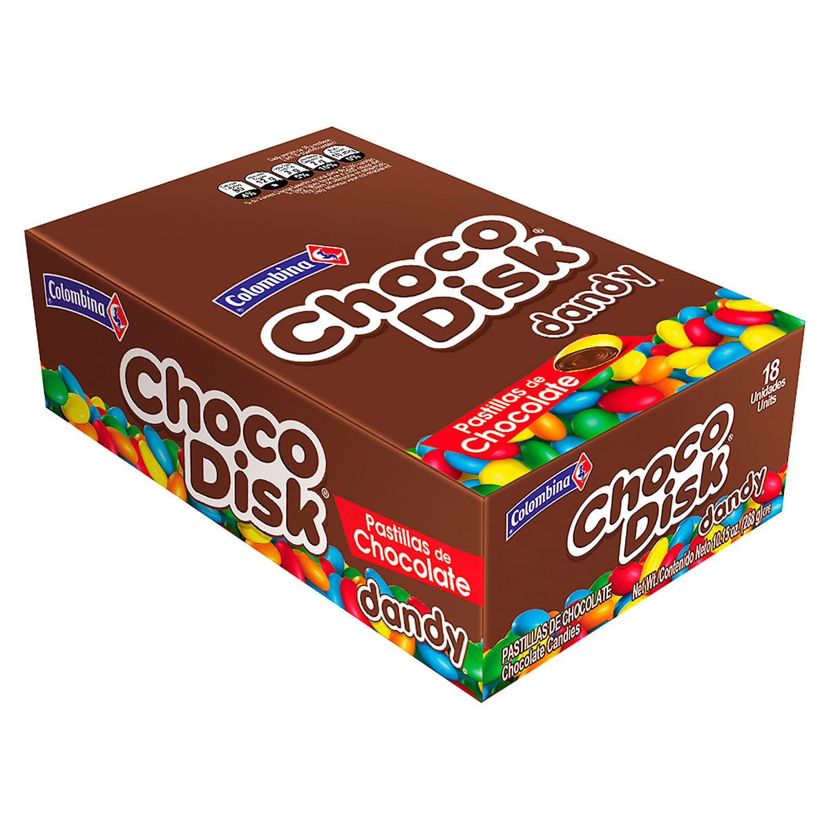 Pastillas De Chocolate Choco Disk Dandy Caja X 288 G X 18 Uds.
