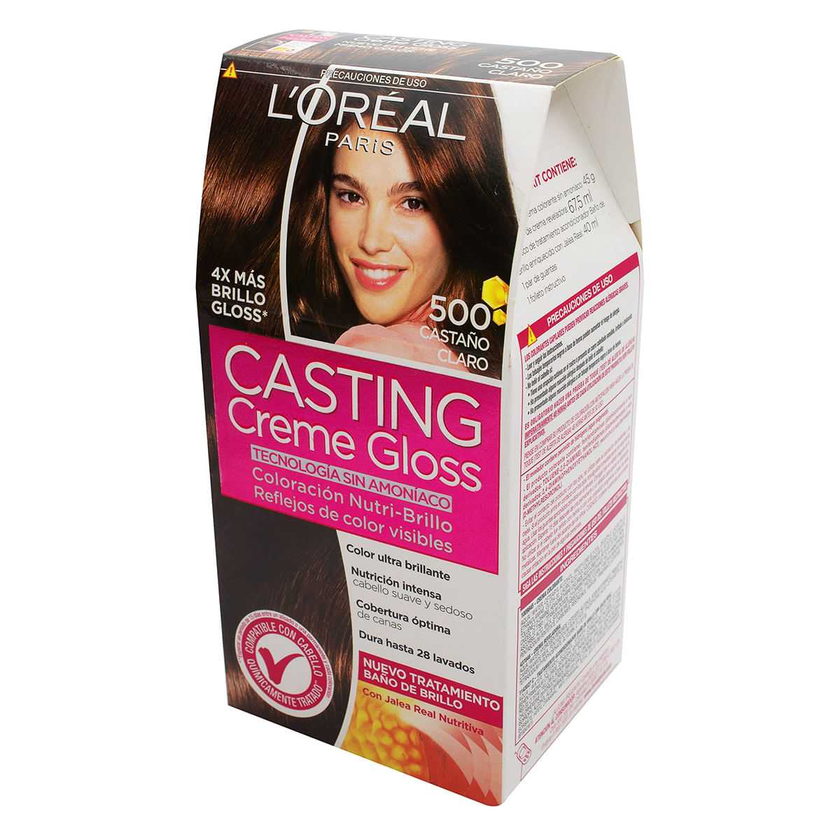 Tinte Capilar Permanente LOréal Paris Casting Creme Gloss 500 Castaño Claro x 1 Caja