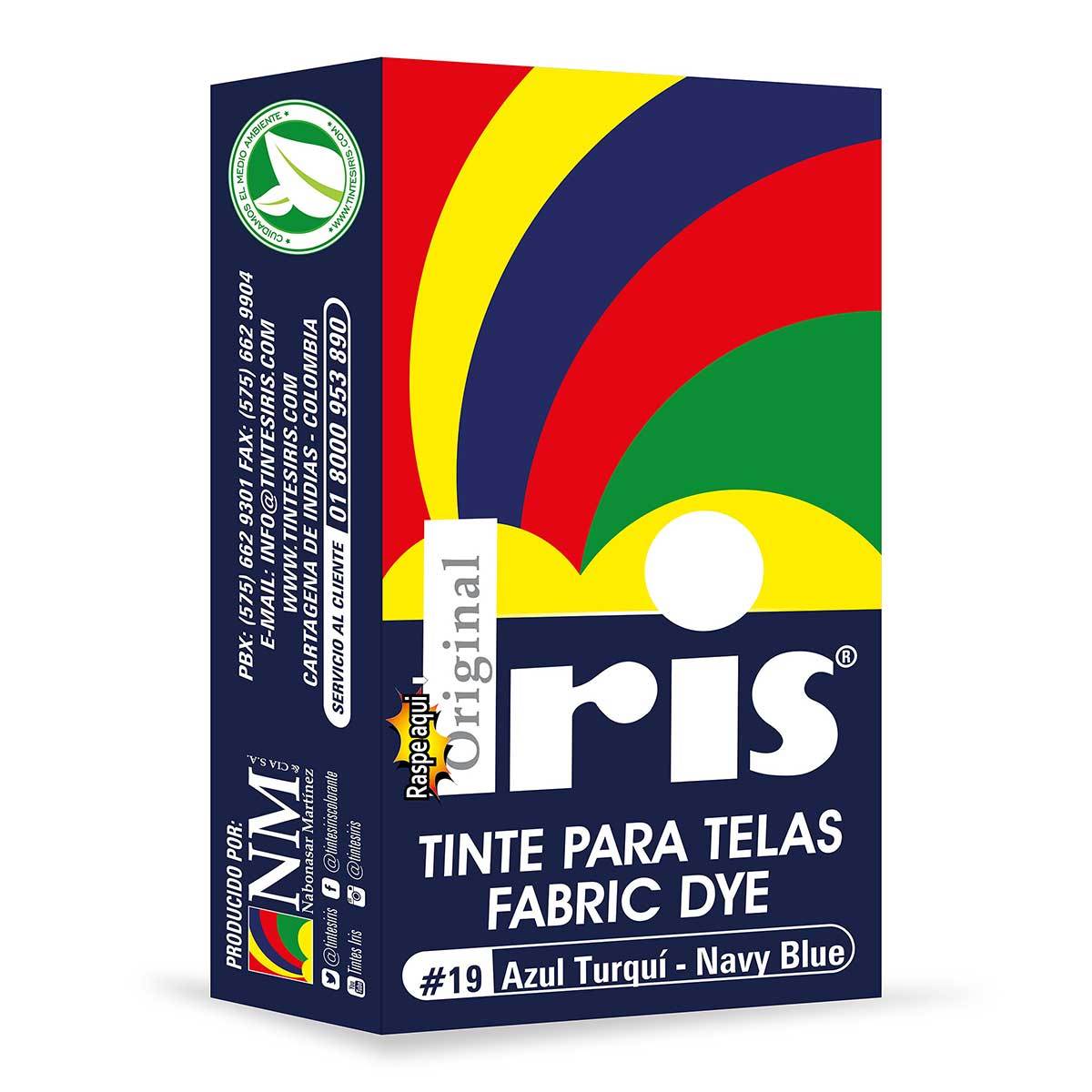 Tinte para Telas Iris N-19 Azul Turquí Caja x 9 g.