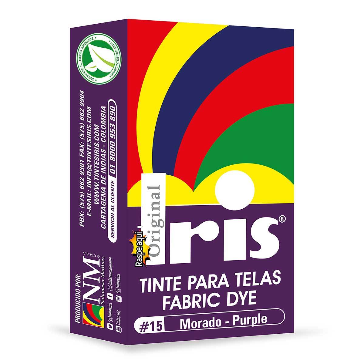 Tinte para Telas Iris N-15 Morado Caja x 9 g.
