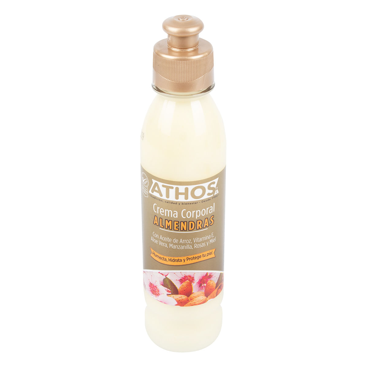 Crema Corporal de Almendras Athos Frasco x 250 mL.