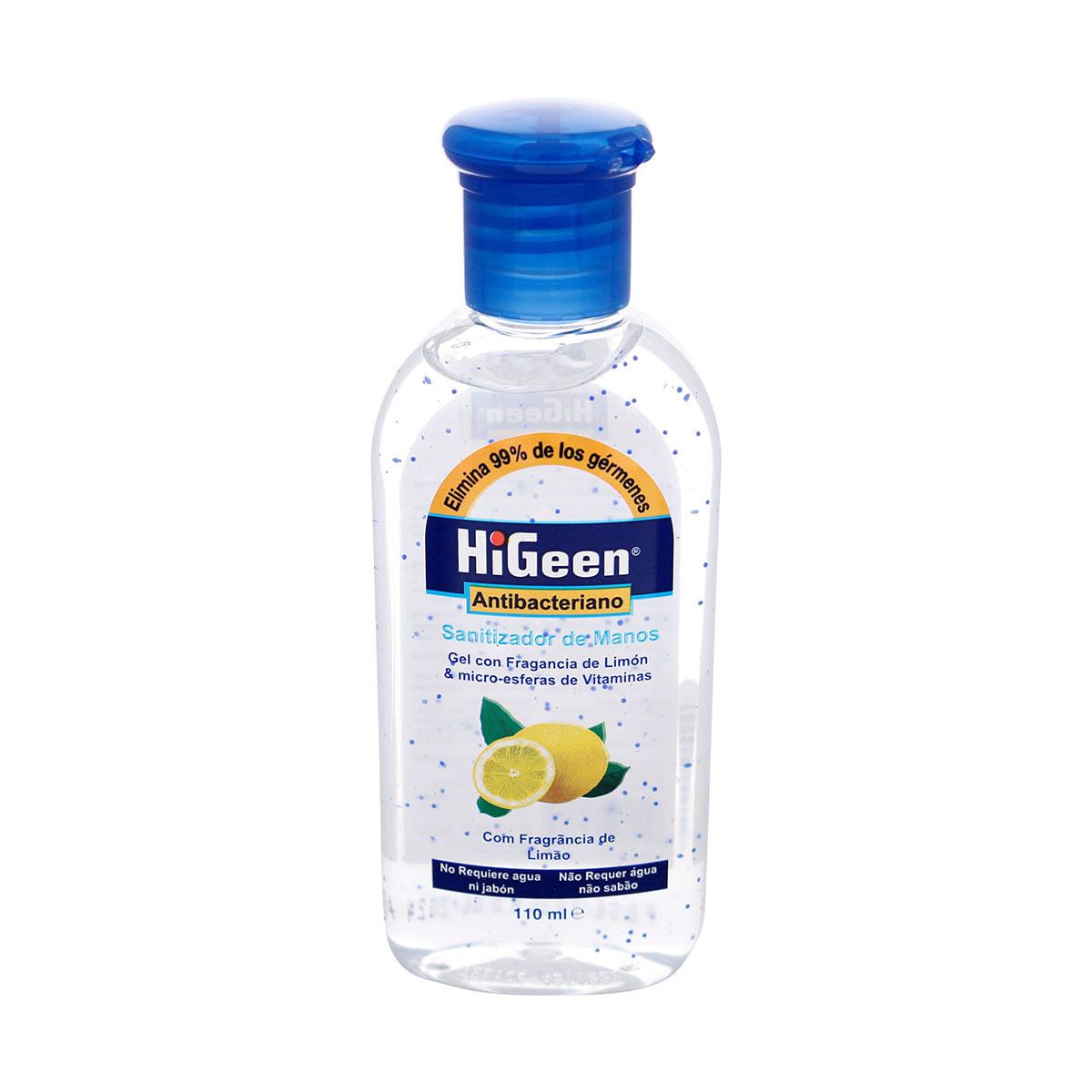 Gel Antibacterial para Manos HiGeen Limón Frasco x 110 mL.
