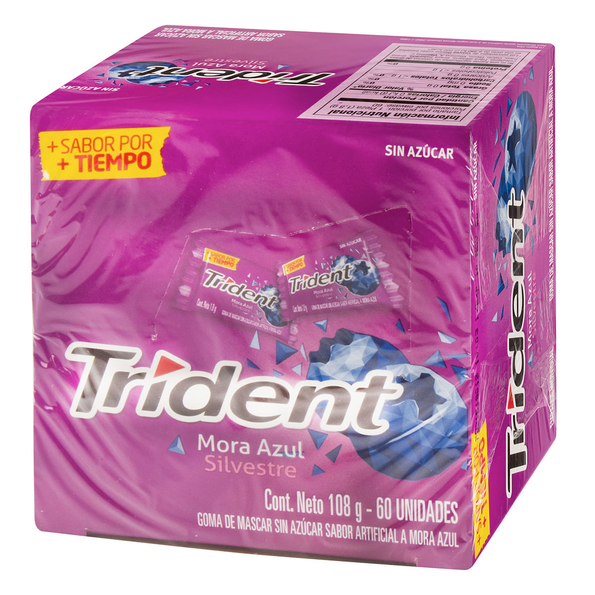 Goma De Mascar Trident Mora Azul Silvestre Caja X 60 Uds.