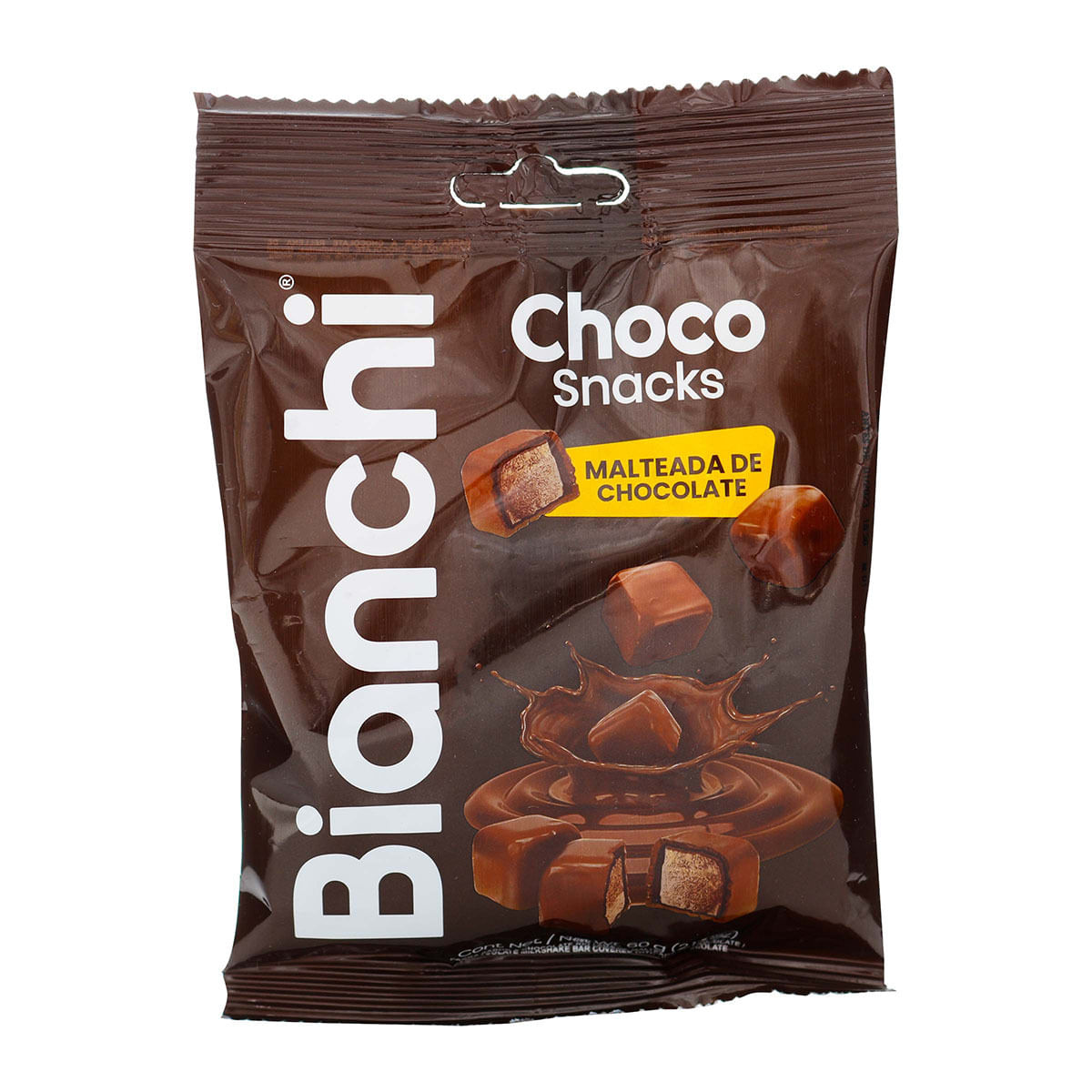 Barra Sabor a Chocolate Rellena de Malteada de Chocolate Choco Snacks Bianchi Bolsa x 60 g.