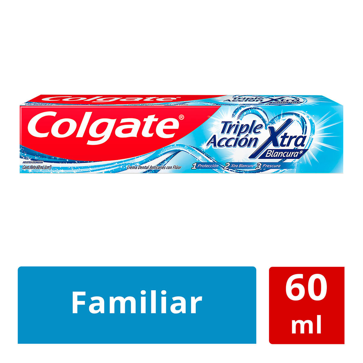 Crema Dental Colgate Triple Acción xtra Blancura Caja x 60 mL.