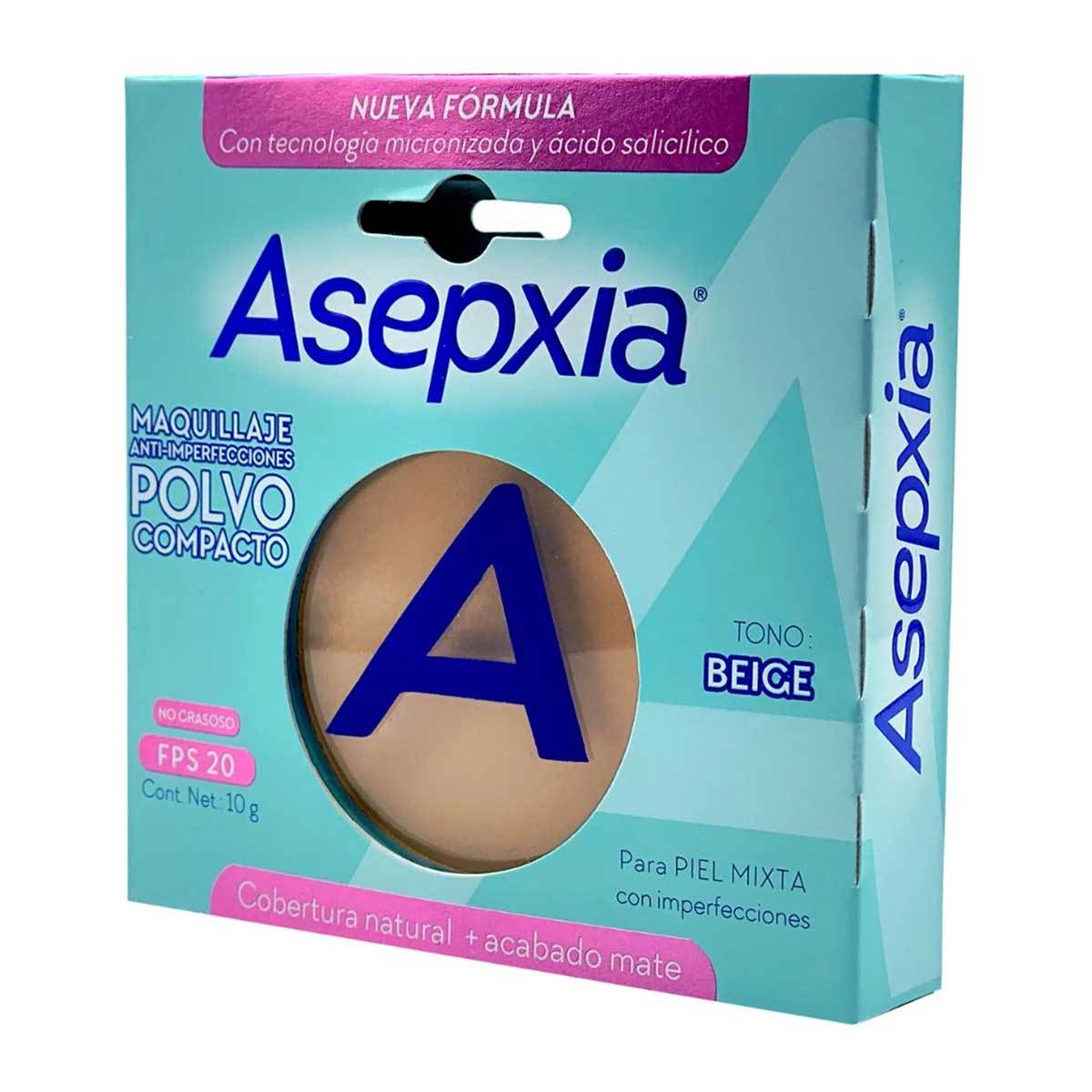 Polvo Compacto Asepxia BB Beige Mate FPS 15 Frasco x 10 g.