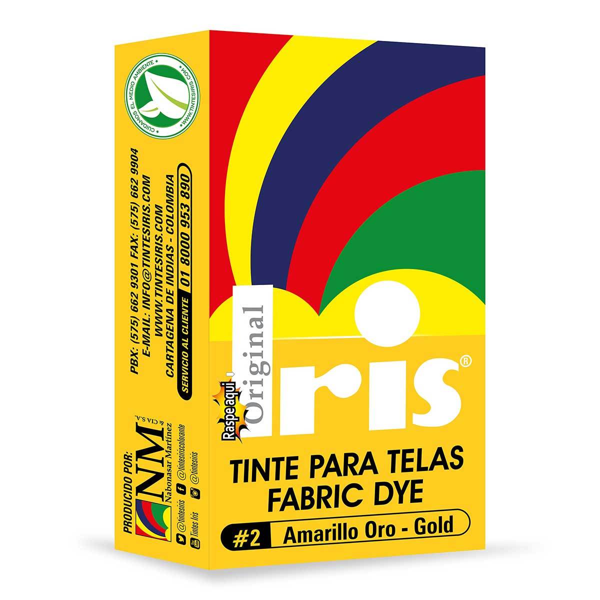 Tinte para Telas Iris N-2 Amarillo Oro Caja x 9 g.