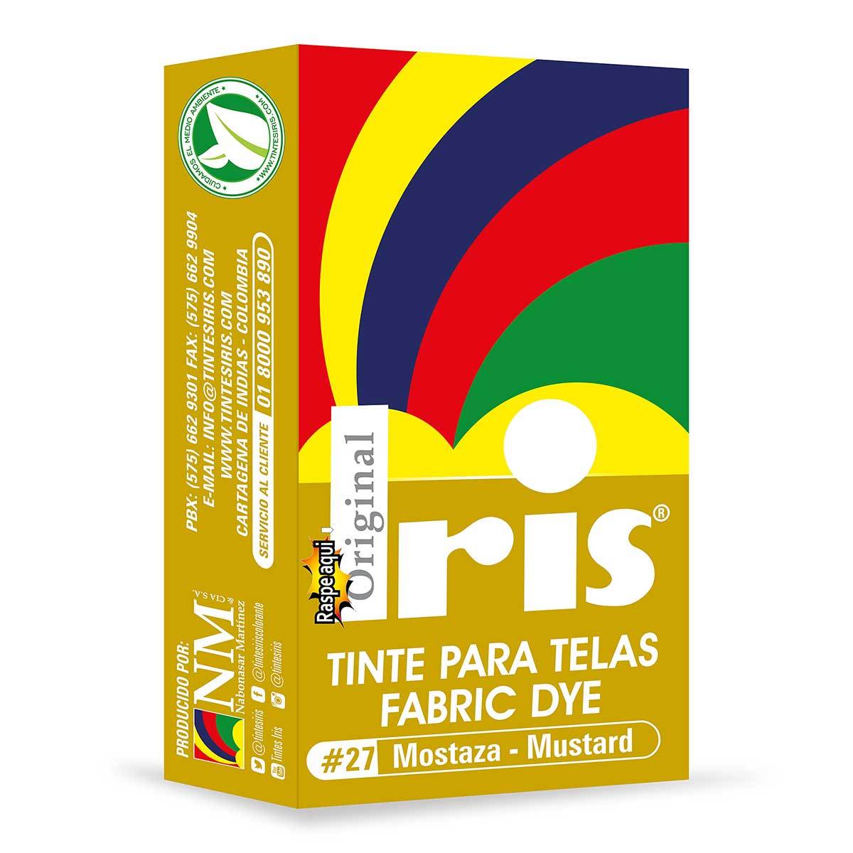 Tinte para Telas Iris N-27 Mostaza Caja x 9 g.