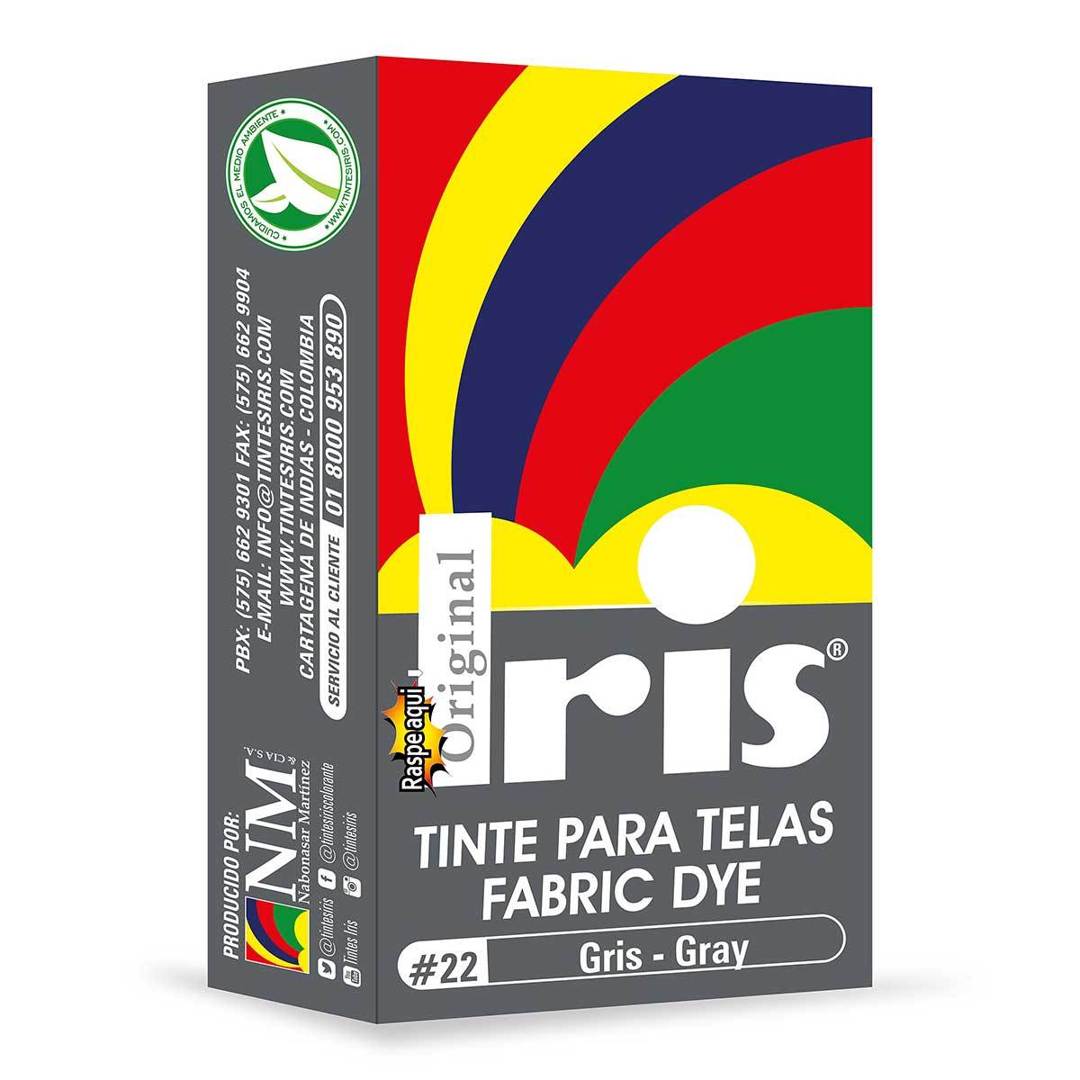 Tinte para Telas Iris N-22 Gris Caja x 9 g.