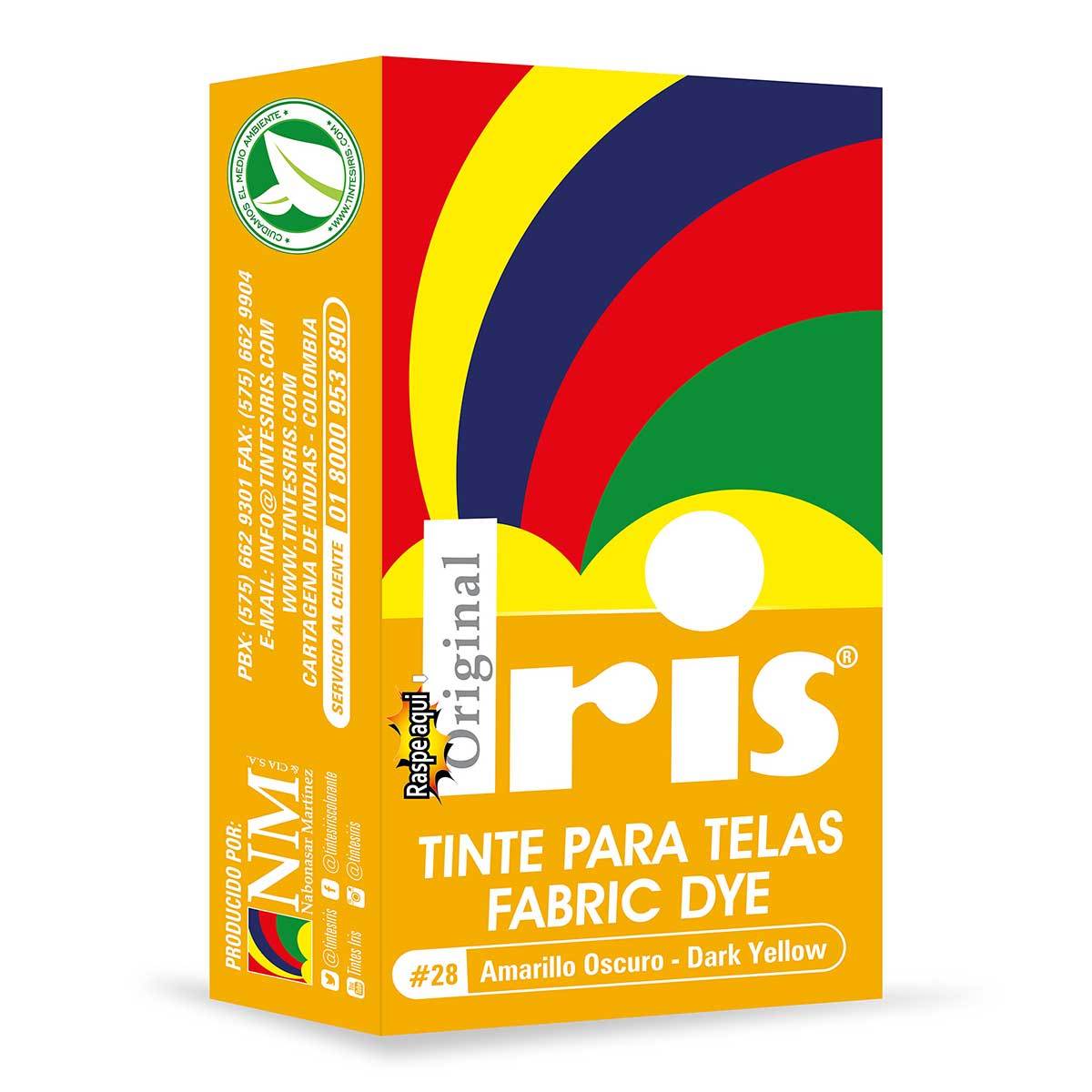 Tinte para Telas Iris N-28 Amarillo Oscuro Caja x 9 g.