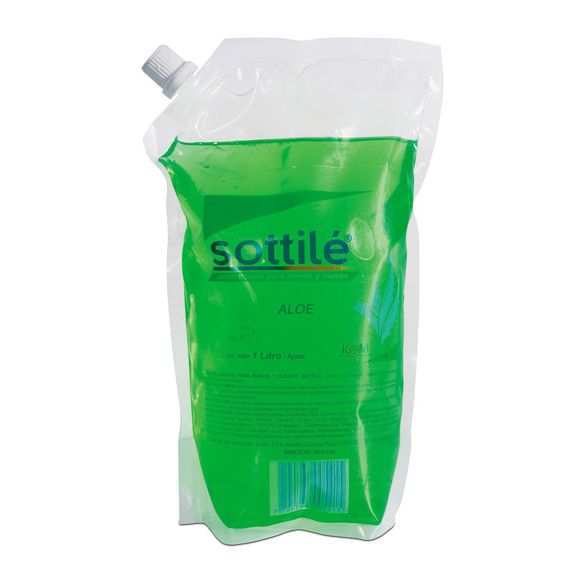 Jabón Líquido Icom Sottilé Áloe Doypack X 1000 Ml.