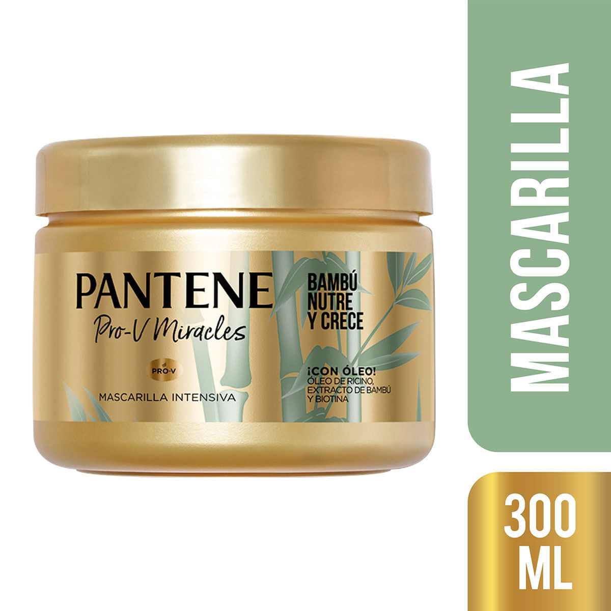 Mascarilla Pantene Pro-V Nutre y Crece Bambú Frasco x 300 mL.
