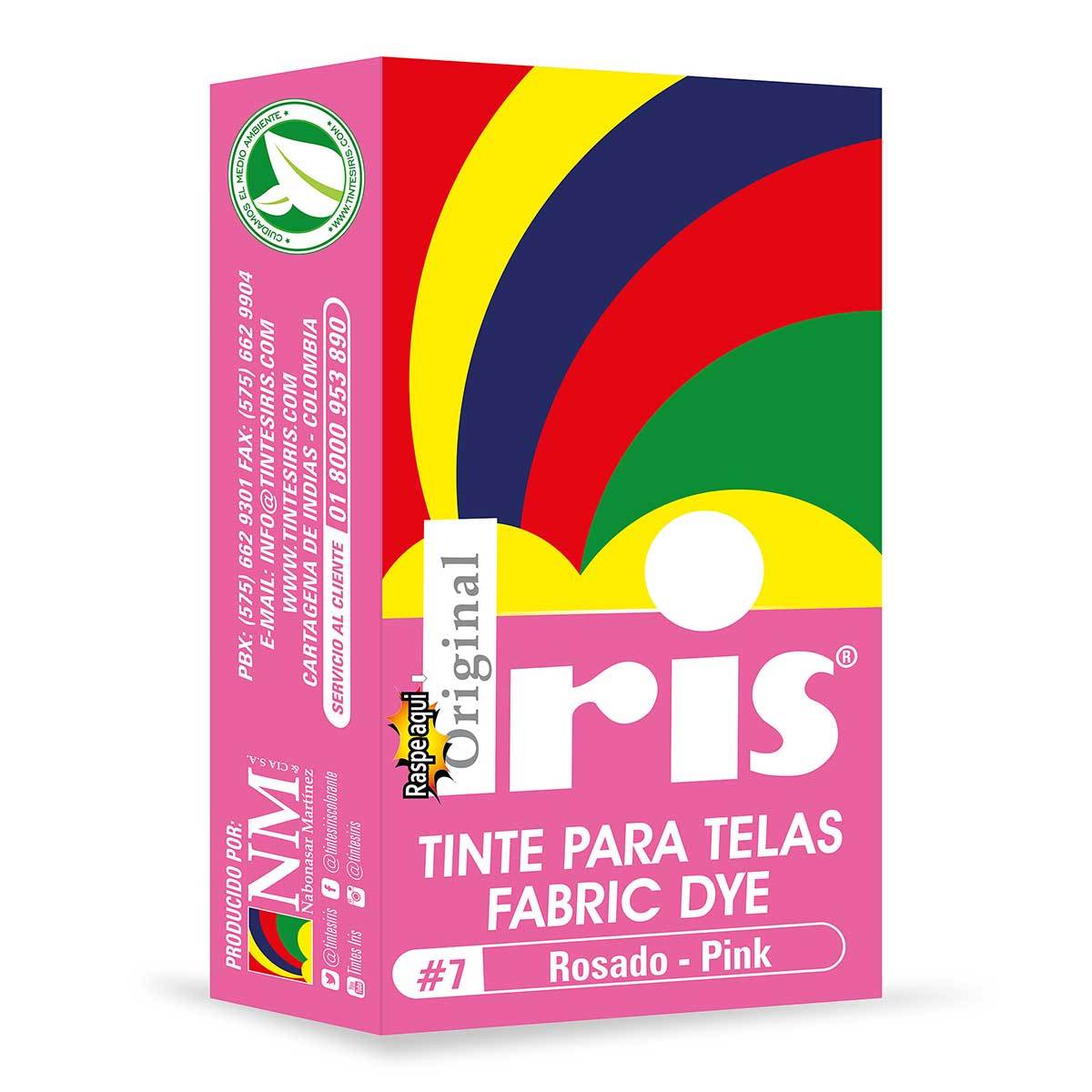 Tinte para Telas Iris N-7 Rosado Caja x 9 g.