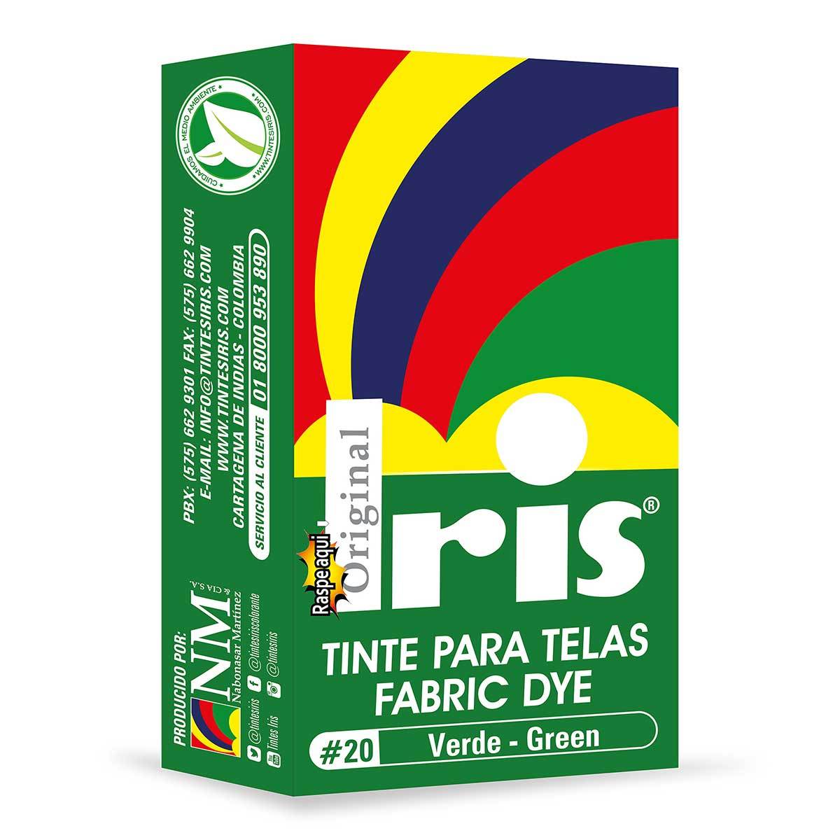 Tinte para Telas Iris N-20 Verde Caja x 9 g.