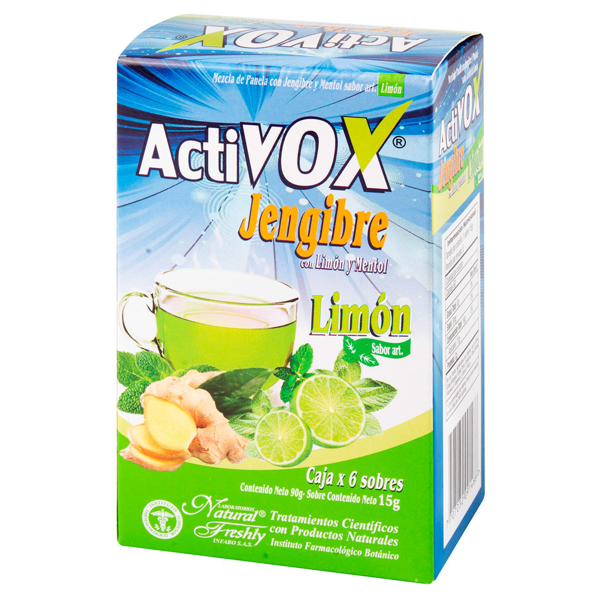 Mezcla Activox Jengibre Natural Freshly Limón Sobre X 15 Caja X 6 Uds.