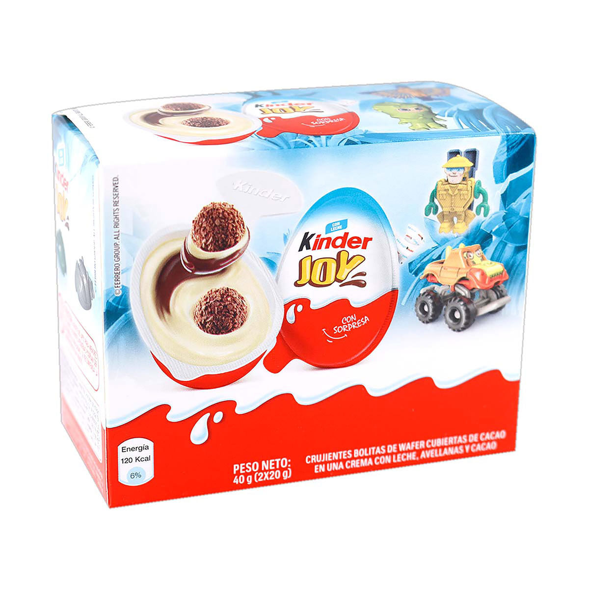 Huevo de Chocolate Kinder Joy Niño con Sorpresa x 20 g Caja x 2 Uds.