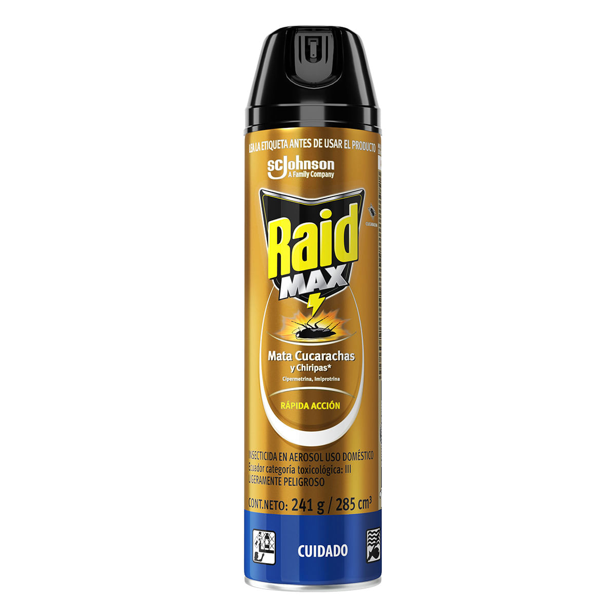 Insecticida Raid Max Cucarachas Aerosol X 285 Ml.