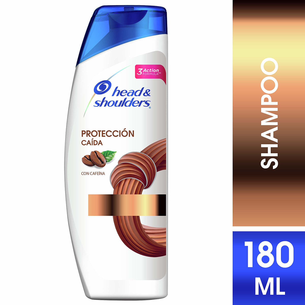 Shampoo Head & Shoulders Protección Caída con Cafeína Frasco x 180 mL.