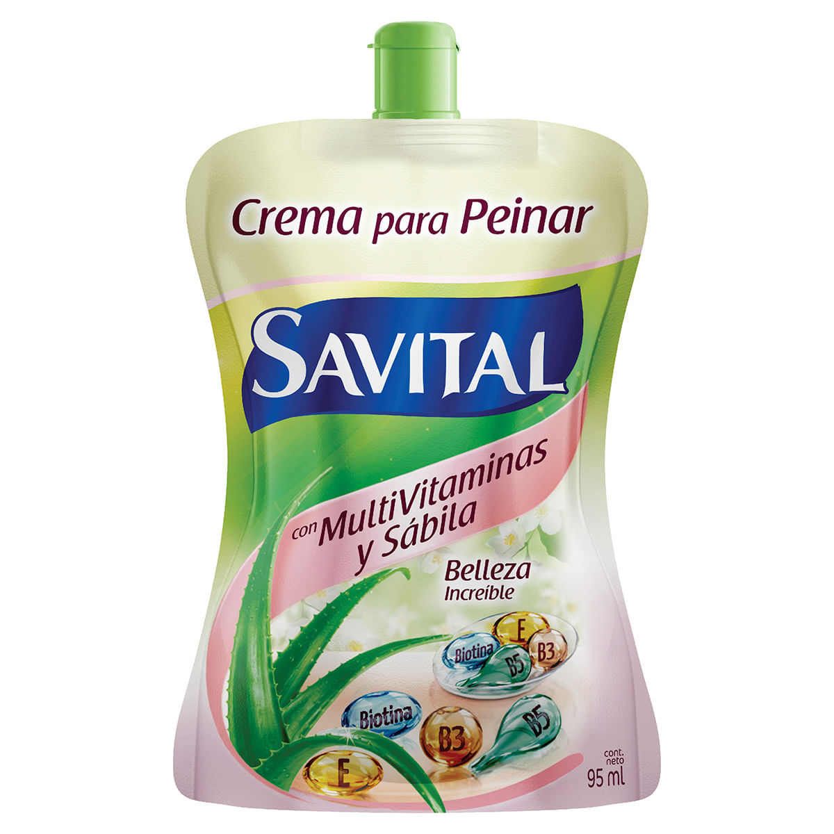 Crema Para Peinar Savital Multivitaminas Y Sábila Doypack X 95 Ml.