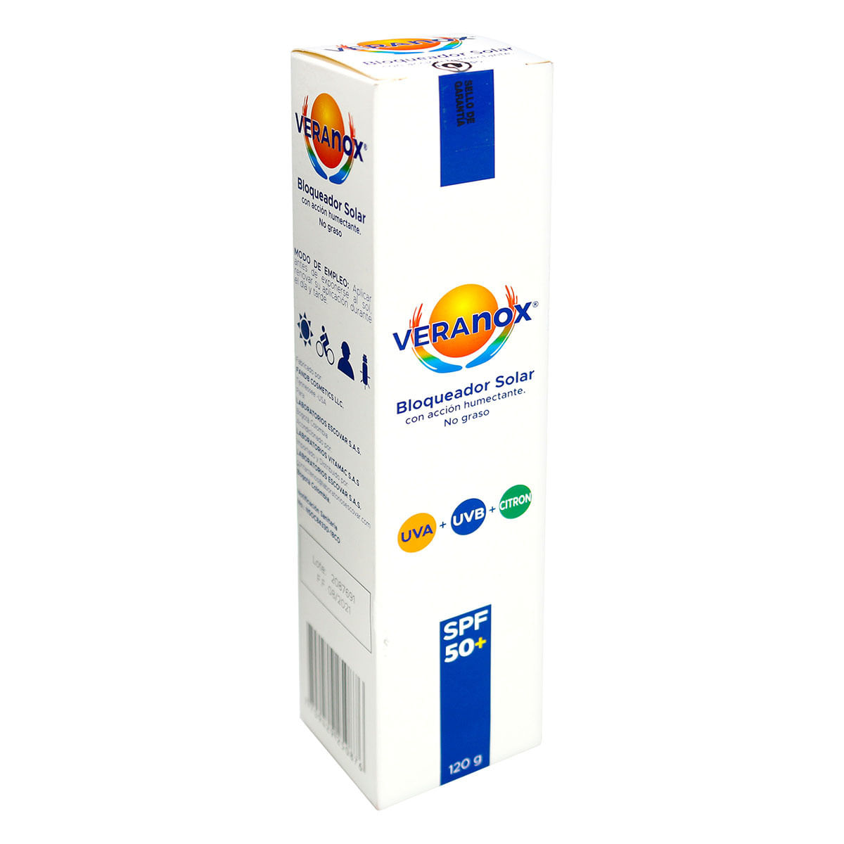 Bloqueador solar veranox spf 50 con acción humectante tubo x 120 g.