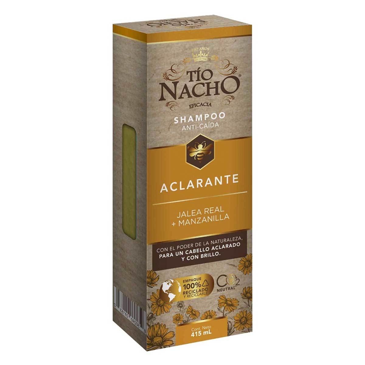 Shampoo Tío Nacho Jalea Real y Manzanilla Aclarante Frasco x 415 mL.