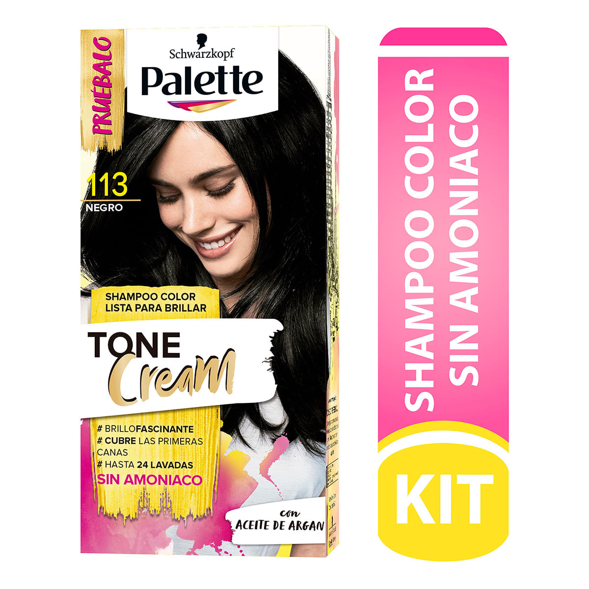 Tinte Permanente Schwarzkopf Palette Tone Cream 113 Negro x Caja.
